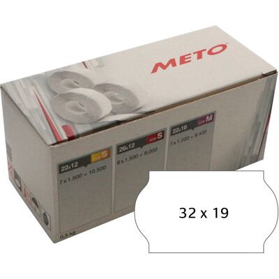 Meto Etikett 32x19 vit perm 5rl/fp Meto Etikett 32x19 vit perm 5rl/fp