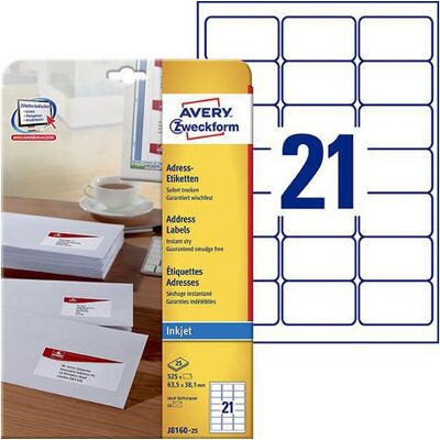 Etikett AVERY QD 63,5x38,1mm 525/fp Etikett AVERY QD 63,5x38,1mm 525/fp