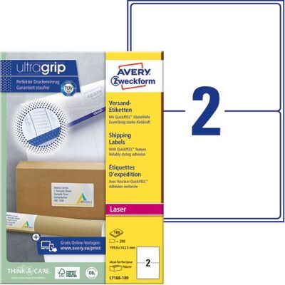 Etikett AVERY UG 199,6x143,5mm 200/fp Etikett AVERY UG 199,6x143,5mm 200/fp