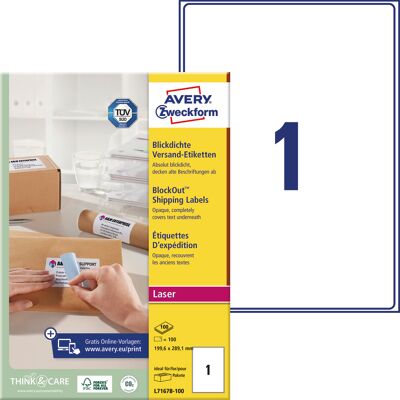 Avery Vita Fraktetiketter med BlockOut - Fraktetiketter Avery Vita Fraktetiketter med BlockOut - Fraktetiketter
