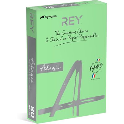 Färgat kopieringspapper Rey Adagio A4 80g 500/fp Leaf Green Färgat kopieringspapper Rey Adagio A4 80g 500/fp Leaf Green