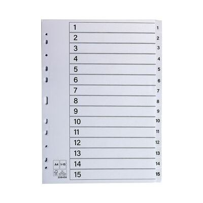 NO BRAND Register plastflik 1-15 vit 10/fp NO BRAND Register plastflik 1-15 vit 10/fp