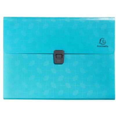 Sorteringsmapp EXACOMPTA 13-flik cyan Sorteringsmapp EXACOMPTA 13-flik cyan