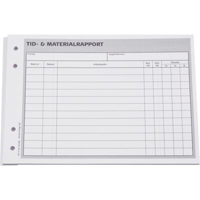 Burde Tid- & materialrapport A5L Burde Tid- & materialrapport A5L