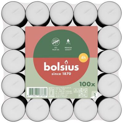 Bolsius Modell - 4 timmars te-ljus - 100 st Bolsius Modell - 4 timmars te-ljus - 100 st