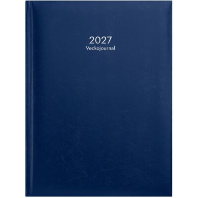 Veckojournal 2027 blått konstläder Burde Veckojournal 2027 blått konstläder Burde