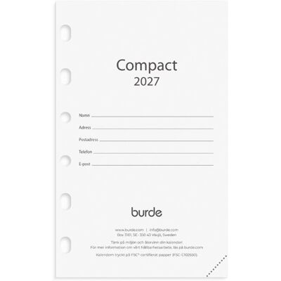 Burde Compact kalendersats 2027 Burde Compact kalendersats 2027