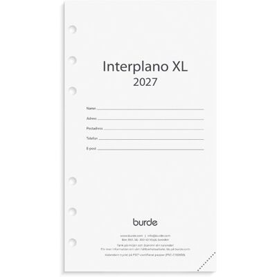 Burde Regent Interplano XL kalendersats 2027 Burde Regent Interplano XL kalendersats 2027