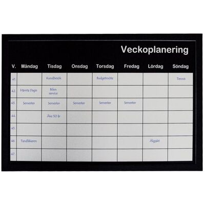 NO BRAND Tavla veckoplanering 60x40cm silver NO BRAND Tavla veckoplanering 60x40cm silver