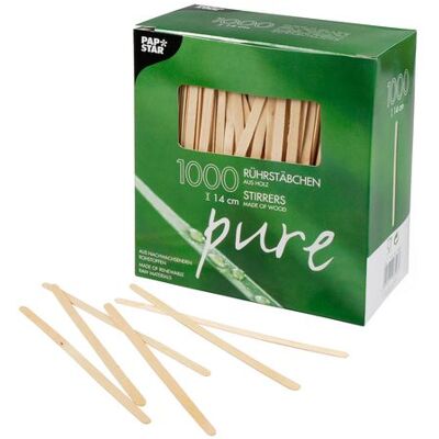 PAPSTAR Rörpinne PURE Trä 14cm x 5mm 1000/fp PAPSTAR Rörpinne PURE Trä 14cm x 5mm 1000/fp