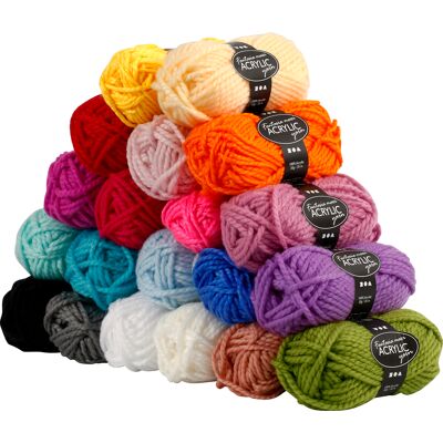 Creativ Company Akryl garn Maxi - 20 Färger - 35m - Garn Typ Creativ Company Akryl garn Maxi - 20 Färger - 35m - Garn Typ