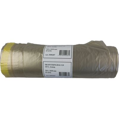 Sopsäck PolyREG Drawstring 125 liter 750x1030 mm transparent 6x25 st Sopsäck PolyREG Drawstring 125 liter 750x1030 mm transparent 6x25 st