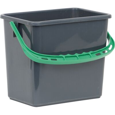 Hygientekn Hink 6 liter grå med grönt handtag Hygientekn Hink 6 liter grå med grönt handtag