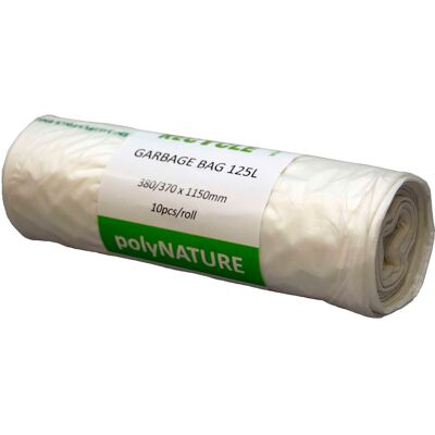 Sopsäck Polynature 125 liter vit 10/rulle Sopsäck Polynature 125 liter vit 10/rulle