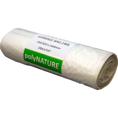 Sopsäck Polynature 240 liter vit 10/rulle Sopsäck Polynature 240 liter vit 10/rulle