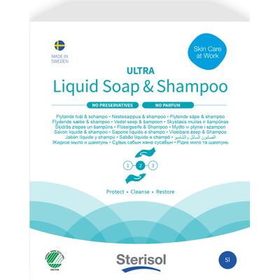 Sterisol Tvål/Schampo ULTRA Oparfymerad 5 liter Sterisol Tvål/Schampo ULTRA Oparfymerad 5 liter