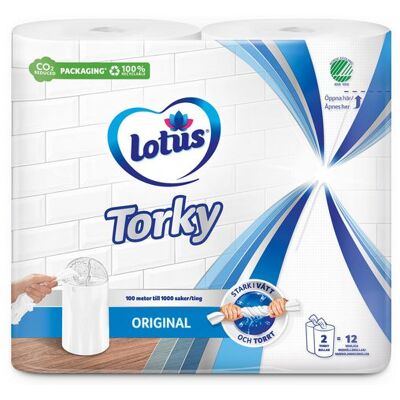 Torkrulle Lotus Torky 1-L vit 12/fp Torkrulle Lotus Torky 1-L vit 12/fp