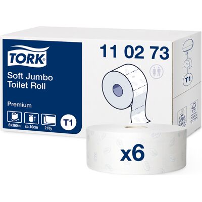 Toalettpapper Premium T1 Jumbo Tork 6 rullar/krt Toalettpapper Premium T1 Jumbo Tork 6 rullar/krt