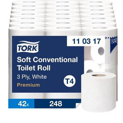 Toalettpapper Tork Premium T4 bal om 42 rullar Toalettpapper Tork Premium T4 bal om 42 rullar