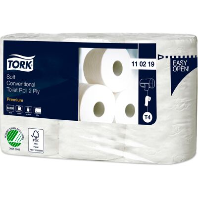 Toalettpapper mjukt 2-lagers Tork T4 42 rullar Toalettpapper mjukt 2-lagers Tork T4 42 rullar