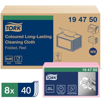 Rengöringsduk W8 Tork 40-pack röd Rengöringsduk W8 Tork 40-pack röd