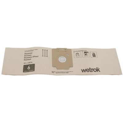 Dammsugarpåse WETROK Mono/Dur papper 6L Dammsugarpåse WETROK Mono/Dur papper 6L