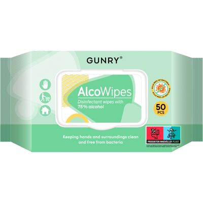Gunry Desinficerande våtservetter 75% 50 st/fp Gunry Desinficerande våtservetter 75% 50 st/fp