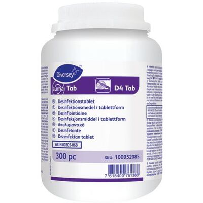 Diversey Ytdesinfektionstab. SUMA TAB D4 300/fp Diversey Ytdesinfektionstab. SUMA TAB D4 300/fp