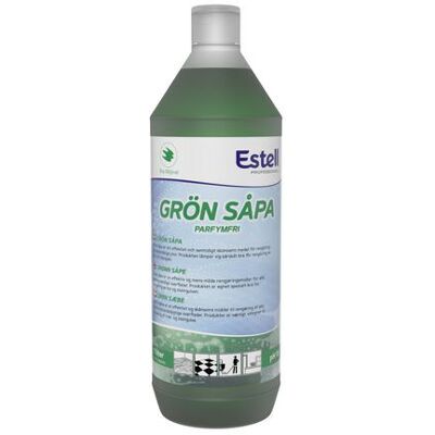 Såpa ESTELL Grönsåpa oparfymerad 1L Såpa ESTELL Grönsåpa oparfymerad 1L