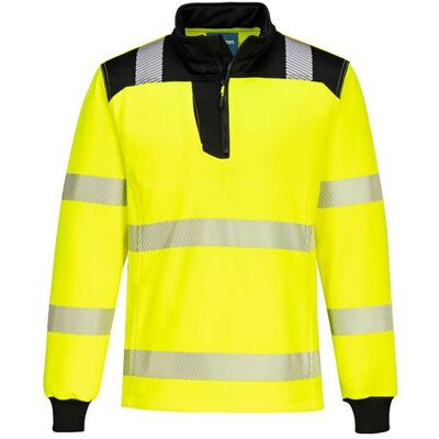 PORTWEST Sweatshirt PW3 Hi-Vis 1/4 Zip gul PORTWEST Sweatshirt PW3 Hi-Vis 1/4 Zip gul