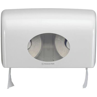 Kimberly-Clark Aquarius Toalettpappersdispenser - Dubbla rulle, vit Kimberly-Clark Aquarius Toalettpappersdispenser - Dubbla rulle, vit