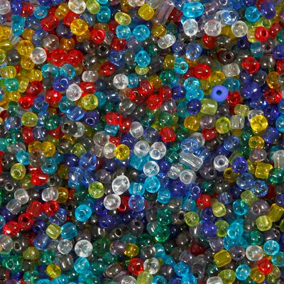 Creativ Co Pärlor Rocai 4 mm Mixade transparenta färger 1000g Creativ Co Pärlor Rocai 4 mm Mixade transparenta färger 1000g