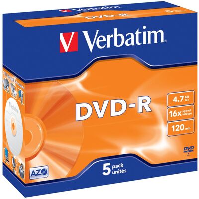 DVD-R Verbatim 16x Jewel 5 st/fp DVD-R Verbatim 16x Jewel 5 st/fp