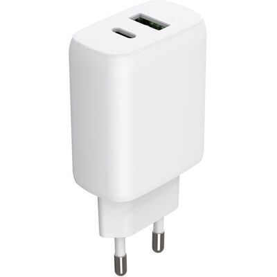 Gear 220V Laddare 30W USB-C USB-A PD/PPS Vit - Laddare Gear 220V Laddare 30W USB-C USB-A PD/PPS Vit - Laddare