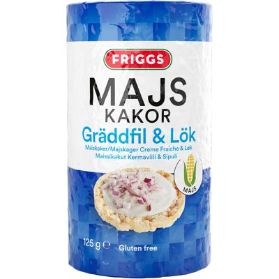 Friggs Majskakor Gräddfil & Lök 125 g Friggs Majskakor Gräddfil & Lök 125 g