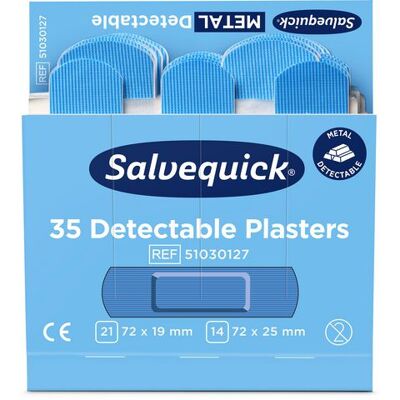 SALVEQUICK Plåster Detectable refill blå 35/fp SALVEQUICK Plåster Detectable refill blå 35/fp
