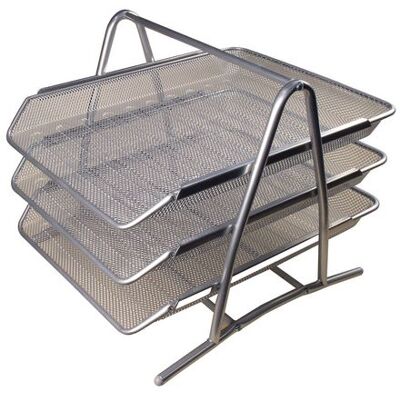 NO BRAND Brevkorg metall 3-facks silver NO BRAND Brevkorg metall 3-facks silver