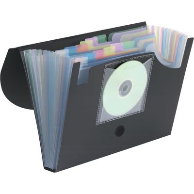 Lyreco Expandermapp 12-fack 240x330x35mm svart Lyreco Expandermapp 12-fack 240x330x35mm svart