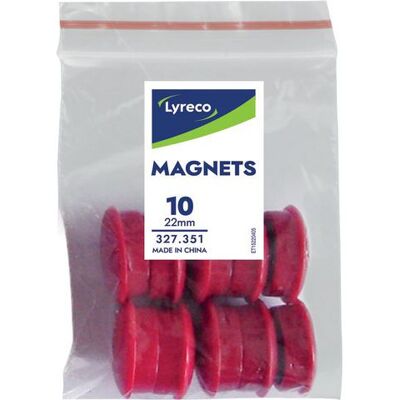 Magnetknappar LYRECO 22mm röd 10/fp Magnetknappar LYRECO 22mm röd 10/fp