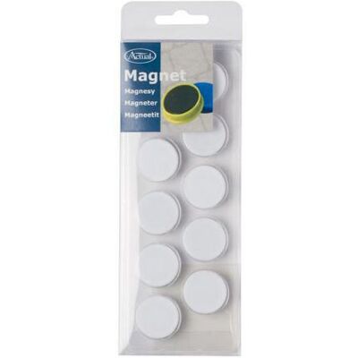 NO BRAND Magnetknappar ACTUAL 25 mm vit 10/fp NO BRAND Magnetknappar ACTUAL 25 mm vit 10/fp
