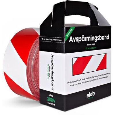 ETAB Varningsband 75mmx500m röd/vit ETAB Varningsband 75mmx500m röd/vit