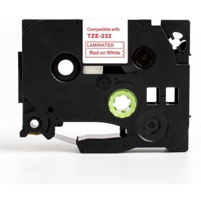 Rillstab - TZe-232 - 12mm - röd text - Tape Cassette Rillstab - TZe-232 - 12mm - röd text - Tape Cassette