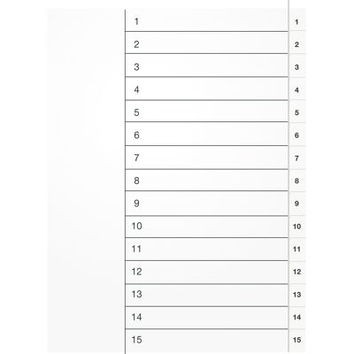 White Box Register vit PP A4 1-15 White Box Register vit PP A4 1-15