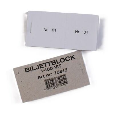 NO BRAND Biljettblock 1-100 vit NO BRAND Biljettblock 1-100 vit
