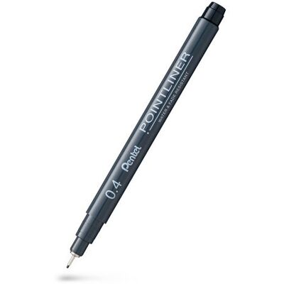 Fineliner PENTEL Pointliner 0,4mm svart Fineliner PENTEL Pointliner 0,4mm svart