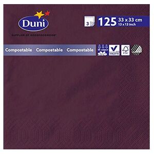 Duni Servett 3-lags 33x33cm mörklila 125/fp Duni Servett 3-lags 33x33cm mörklila 125/fp
