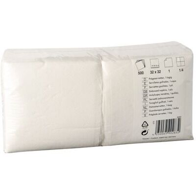 Festive Servett 1-lags 32x32cm vit 500/fp Festive Servett 1-lags 32x32cm vit 500/fp