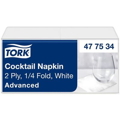 Servett TORK Cocktail 2-lags vit 200/fp Servett TORK Cocktail 2-lags vit 200/fp