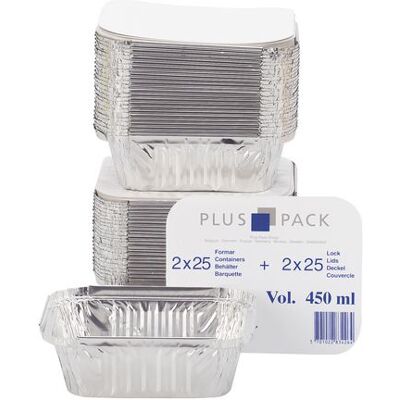 NO BRAND Aluminiumform inkl. lock 450ml 50/fp NO BRAND Aluminiumform inkl. lock 450ml 50/fp