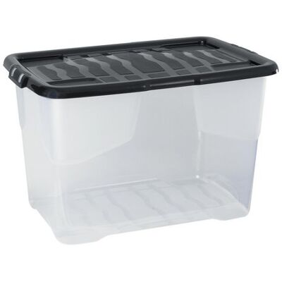 Plastlåda STRATA 65L klar med lock PP Plastlåda STRATA 65L klar med lock PP
